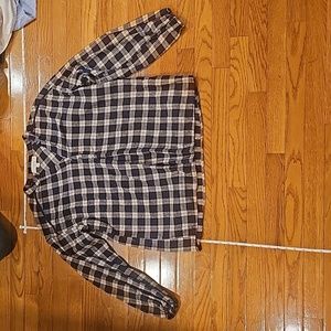 Pullover, button top, plaid flannel